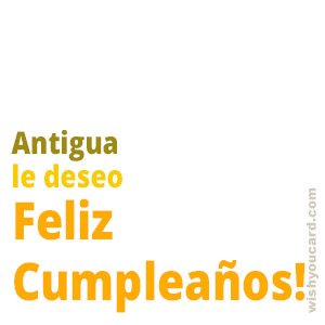 happy birthday Antigua simple card