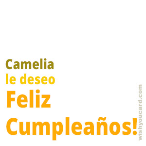 happy birthday Camelia simple card