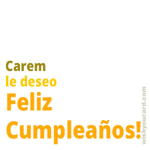 happy birthday Carem simple card