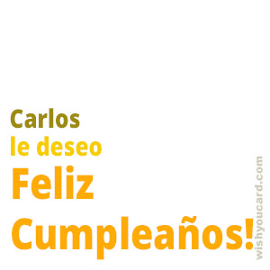 happy birthday Carlos simple card