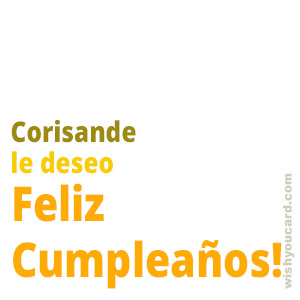 happy birthday Corisande simple card