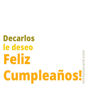 happy birthday Decarlos simple card