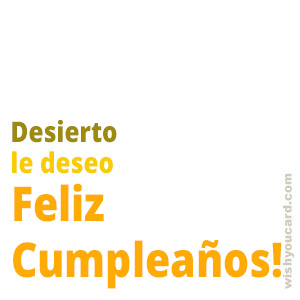 happy birthday Desierto simple card