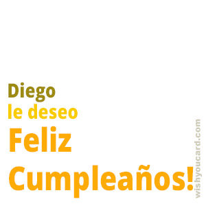 happy birthday Diego simple card