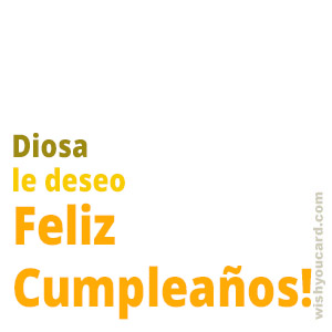 happy birthday Diosa simple card