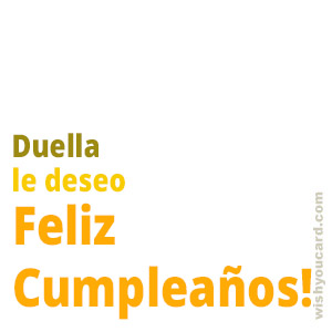 happy birthday Duella simple card