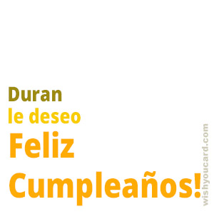 happy birthday Duran simple card