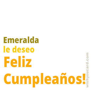 happy birthday Emeralda simple card