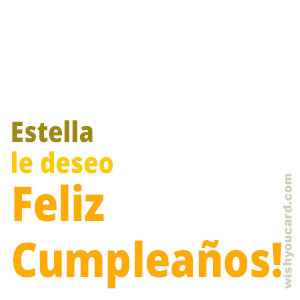 happy birthday Estella simple card