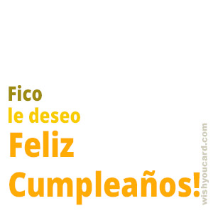 happy birthday Fico simple card