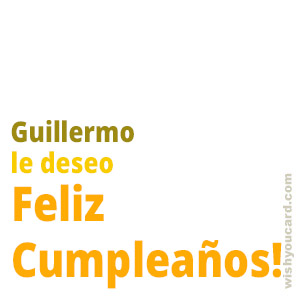 happy birthday Guillermo simple card