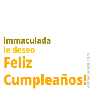 happy birthday Immaculada simple card