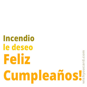 happy birthday Incendio simple card