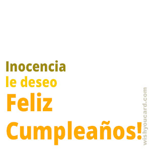 happy birthday Inocencia simple card