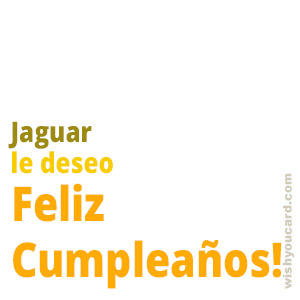 happy birthday Jaguar simple card