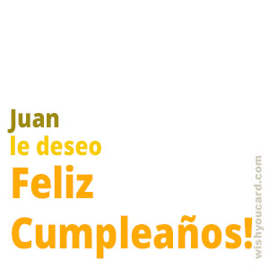 happy birthday Juan simple card