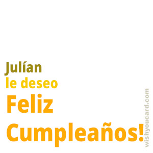 happy birthday Julían simple card