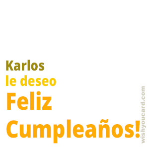 happy birthday Karlos simple card
