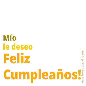 happy birthday Mío simple card
