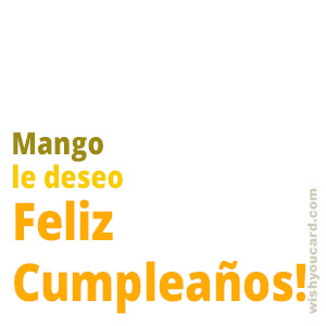 happy birthday Mango simple card