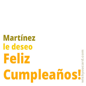 happy birthday Martínez simple card