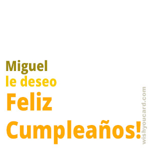 happy birthday Miguel simple card