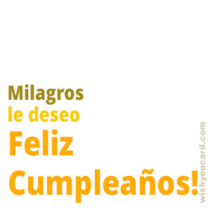happy birthday Milagros simple card
