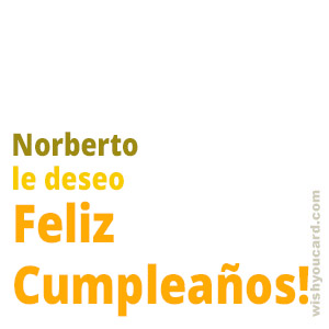 happy birthday Norberto simple card
