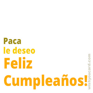 happy birthday Paca simple card