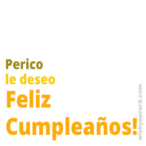 happy birthday Perico simple card