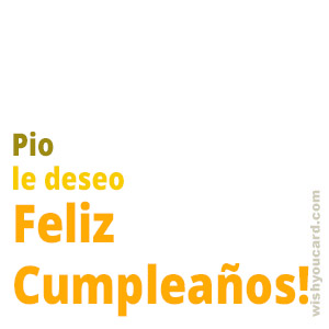 happy birthday Pio simple card