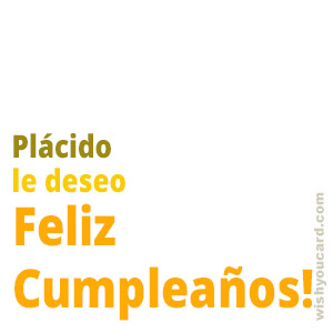 happy birthday Plácido simple card