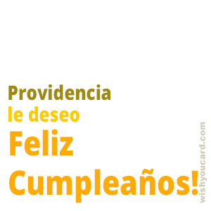 happy birthday Providencia simple card