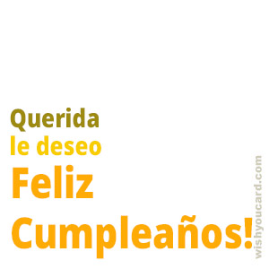 happy birthday Querida simple card