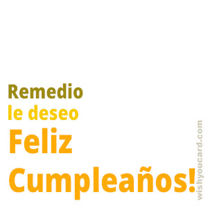 happy birthday Remedio simple card