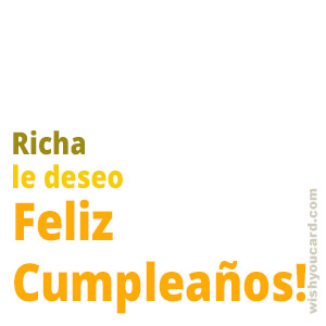 happy birthday Richa simple card