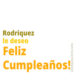 happy birthday Rodriquez simple card