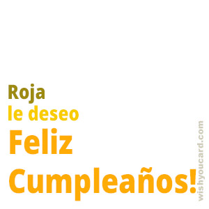happy birthday Roja simple card