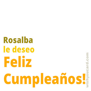 happy birthday Rosalba simple card