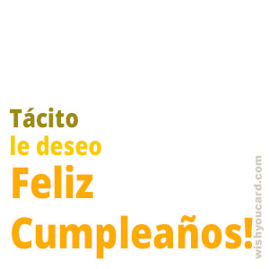 happy birthday Tácito simple card