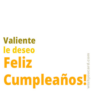 happy birthday Valiente simple card
