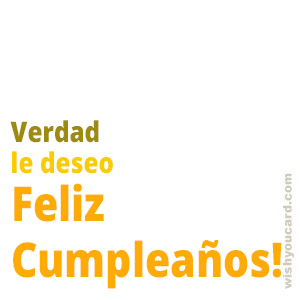 happy birthday Verdad simple card