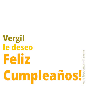 happy birthday Vergil simple card