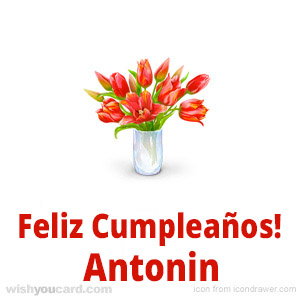 happy birthday Antonin bouquet card