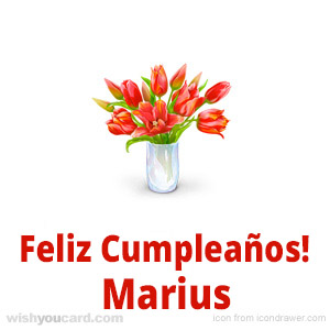 happy birthday Marius bouquet card