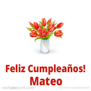 happy birthday Mateo bouquet card