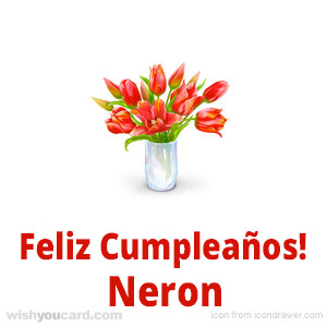 happy birthday Neron bouquet card