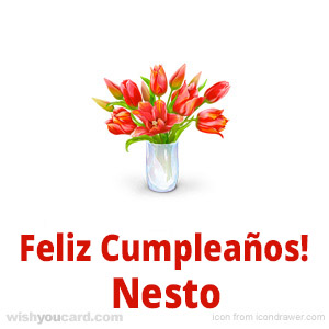 happy birthday Nesto bouquet card