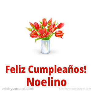 happy birthday Noelino bouquet card