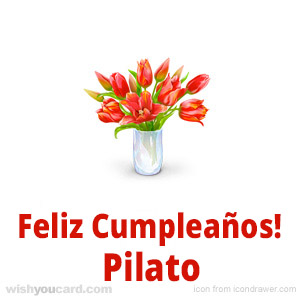 happy birthday Pilato bouquet card